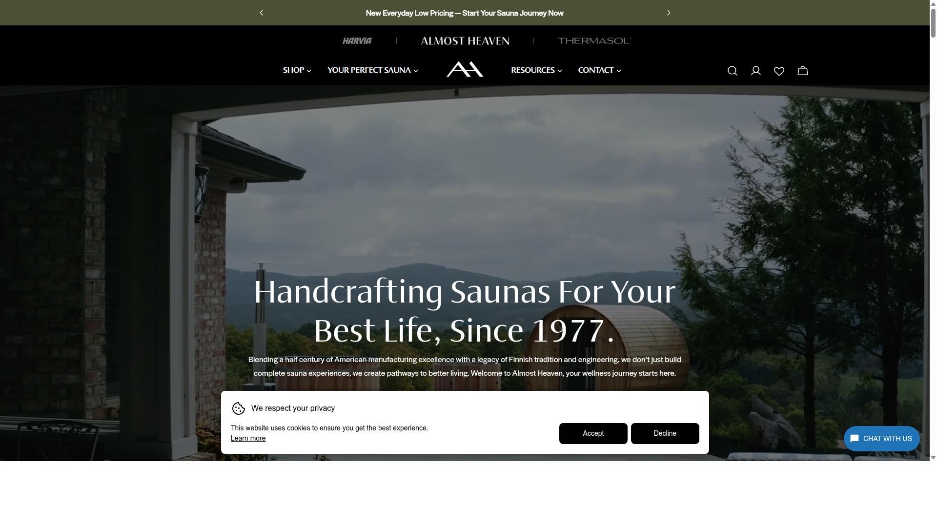 Almost Heaven Saunas website